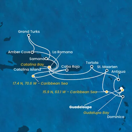 Antilles, Iles Vierges, Rép.Dominicaine, Turks et Caicos, Dominique