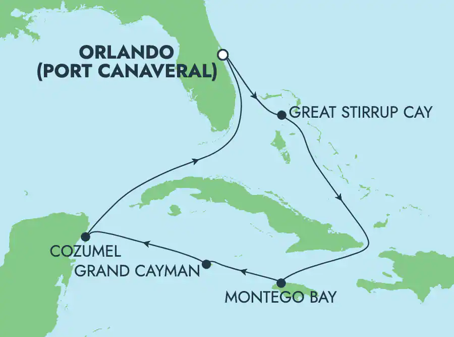 Caraïbes : Great Stirrup Cay et Cozumel 