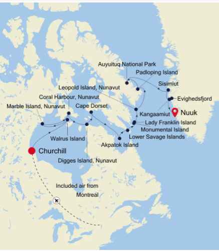 Churchill (Manitoba) - Nuuk (Godthab)