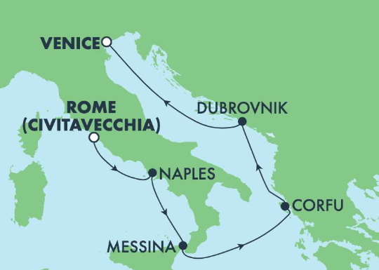 Civitavecchia (Rome) -Trieste (Venise)