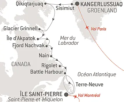 Des côtes sauvages du Groenland à la côte est du Canada