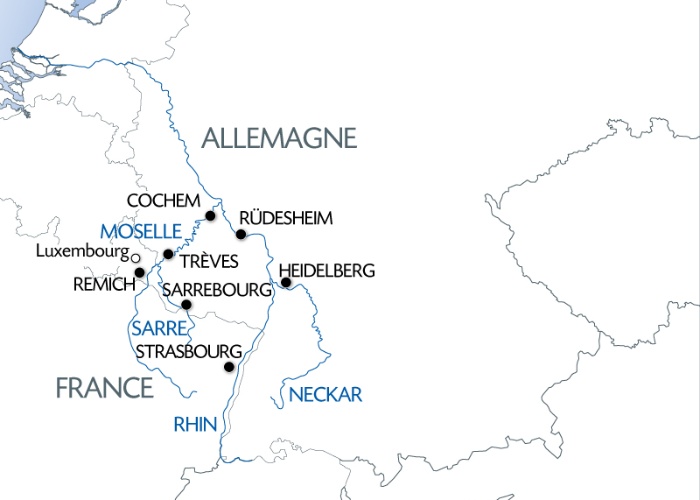 4 Fleuves : Moselle, Sarre, Rhin, Neckar