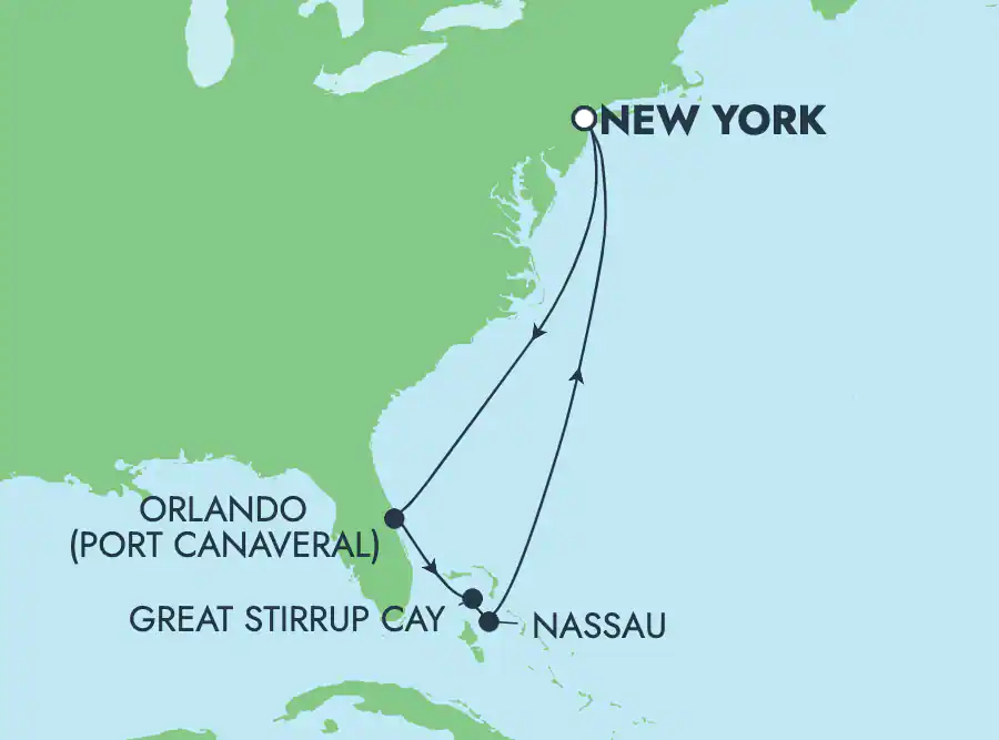 Great Stirrup Cay, Orlando et Nassau