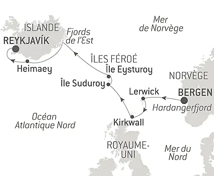 Shetland, Féroé, Islande 