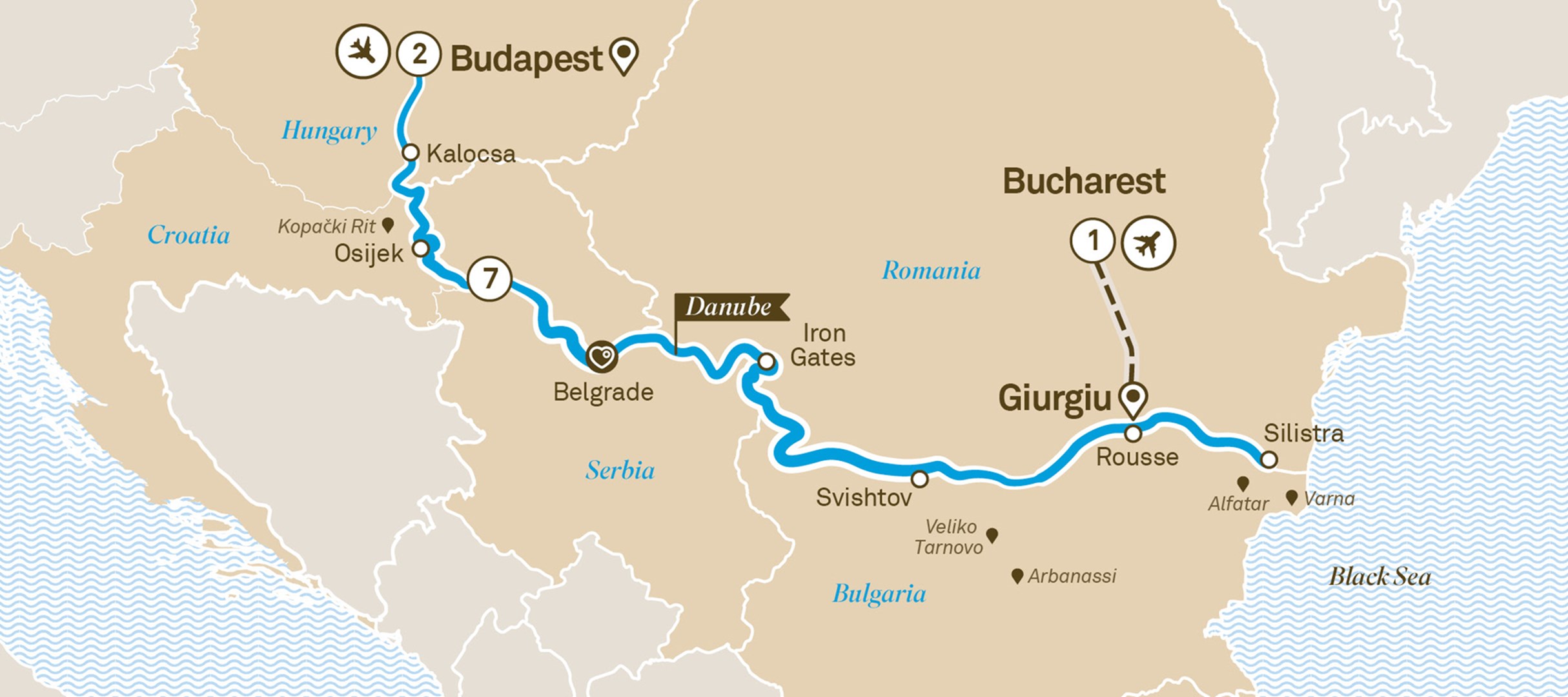 La Mer Noire avec Bucarest & Budapest