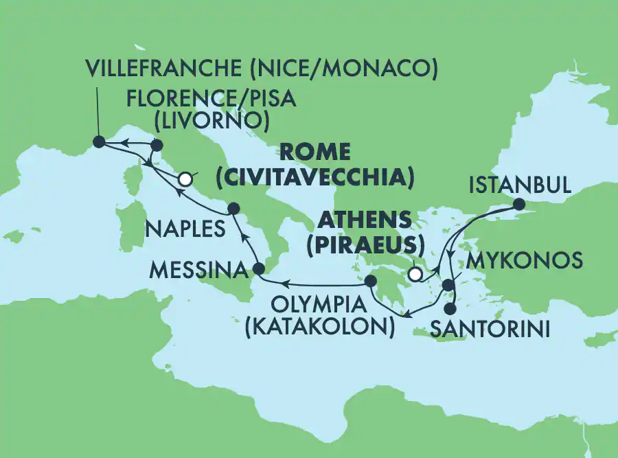 Le Pirée (Athènes) - Civitavecchia (Rome) 