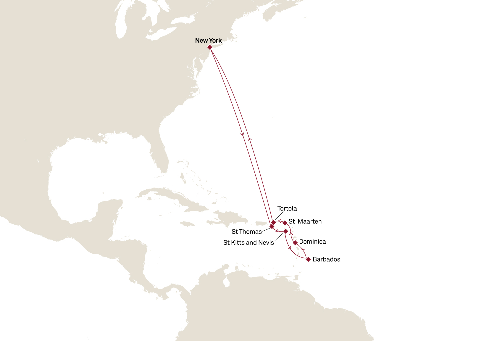 Les Caraïbes au départ de New York 