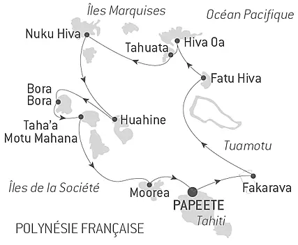 Marquises, Tuamotu et îles de la Société