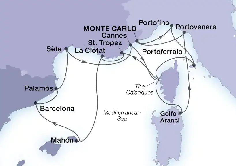 Monte Carlo, Italie, Espagne, France