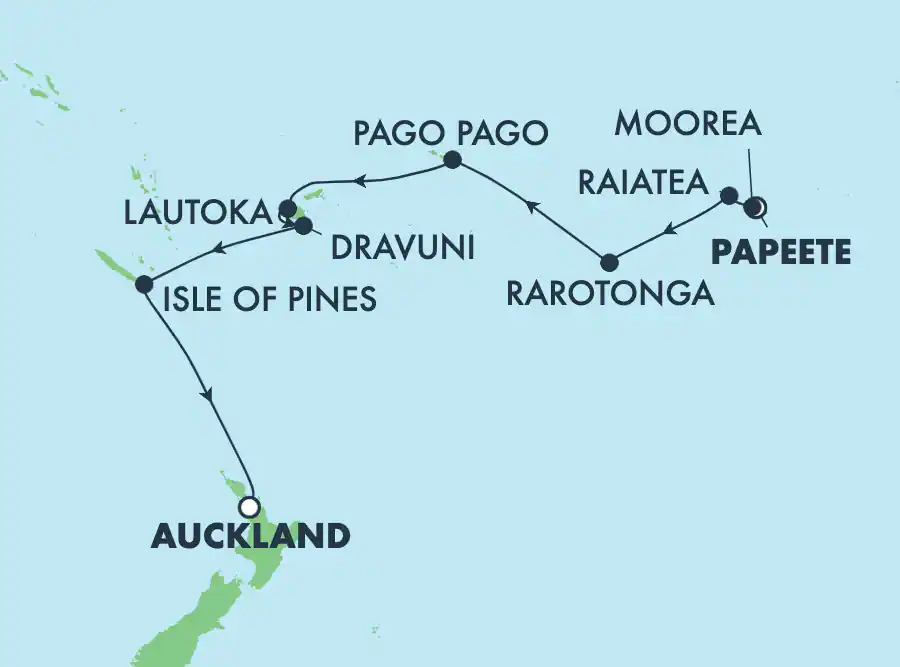 Papeete - Auckland  