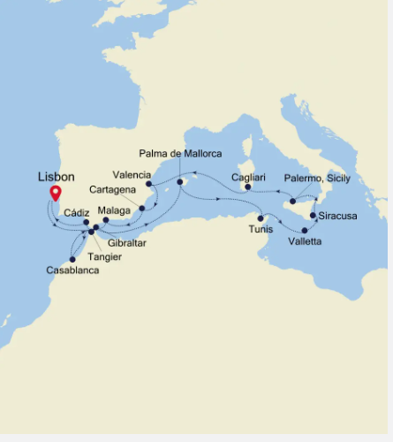 Portugal, Maroc, Gibraltar, Espagne, Tunisie, Malte