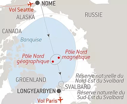 Transarctique, la quête des deux pôles Nord Nome, Alaska - Longyearbyen, Spitzberg