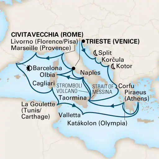 Trieste (Venise) - Civitavecchia (Rome)