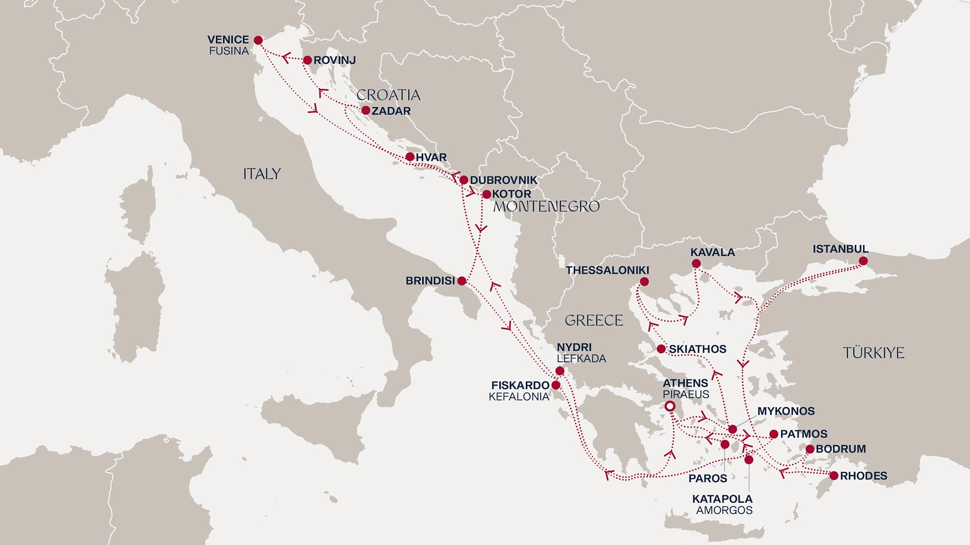 Un grand voyage à travers la mer Égée et l'Adriatique